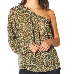 Ro & De One Shoulder Top in Camo